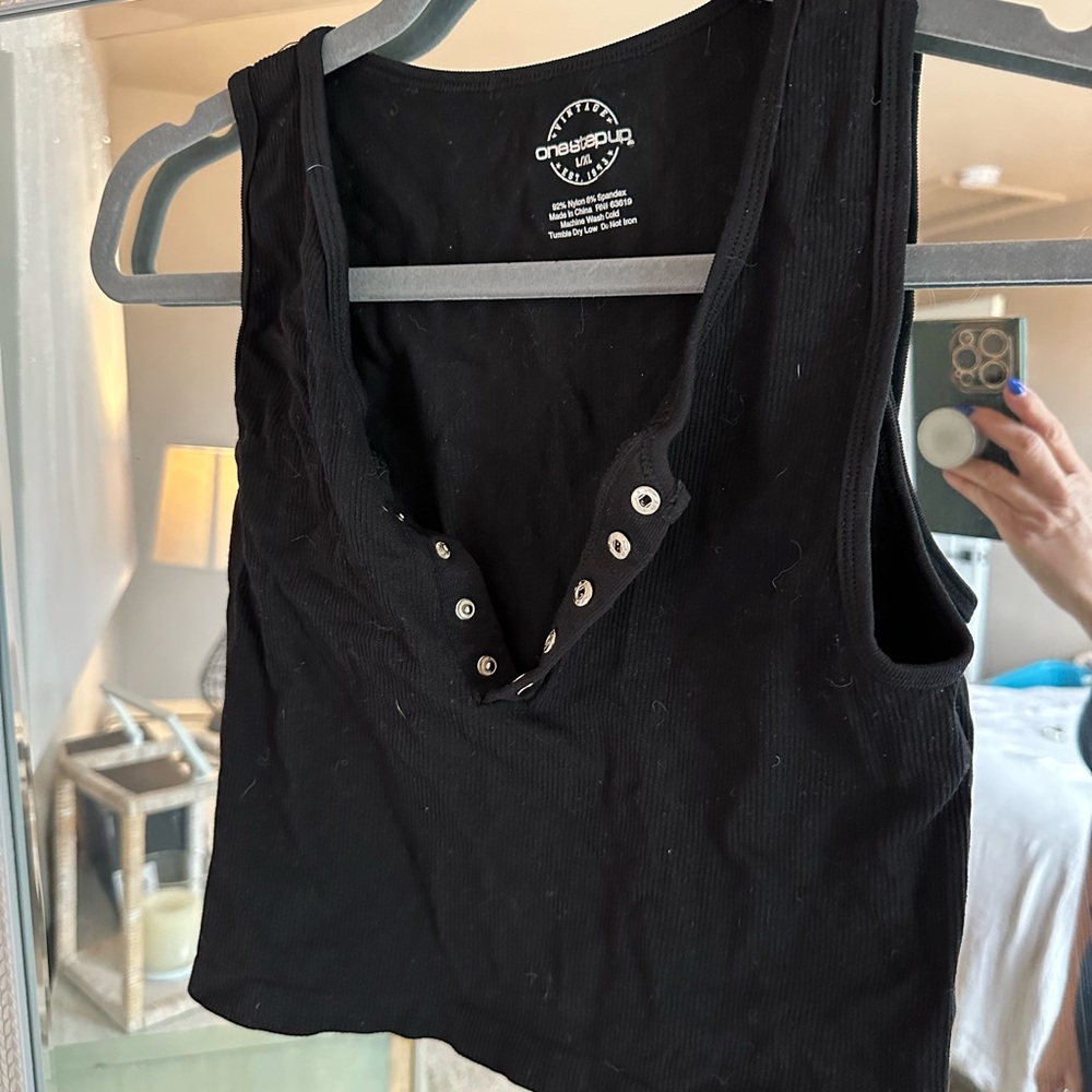 One Teaspoon Black Sleeveless Top